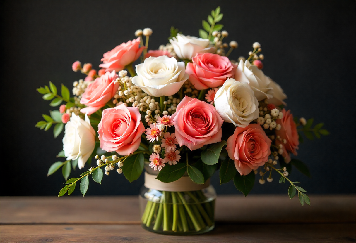 Native New Zealand flower arrangement featuring flax and kowhai